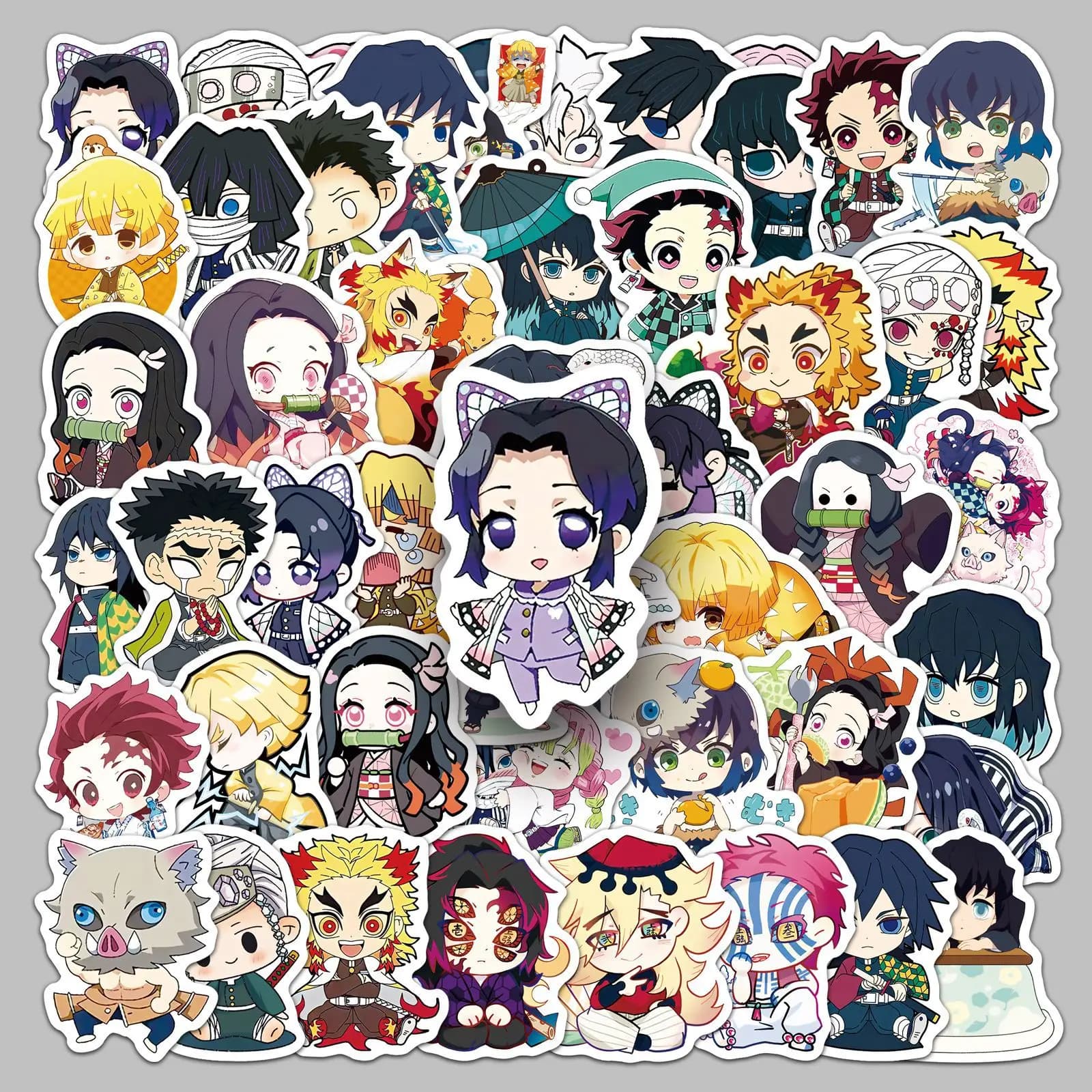 50 Adesivi Generici Versione Q Demon Slayer, Simpatici Decalcomani Anime di Nezuko per Diari, Scatole Portaoggetti, Graffiti, Quaderni, Bambini