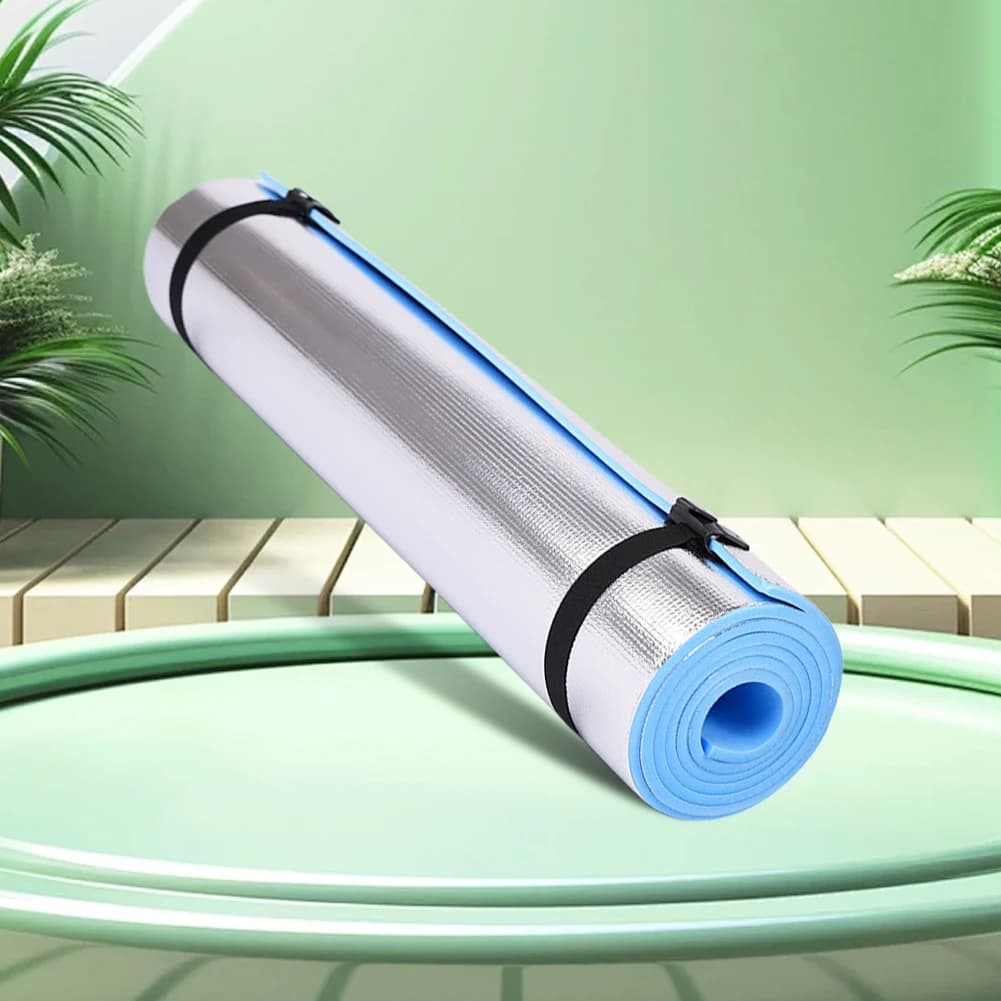 Tappetino Yoga Spesso 10/8/6mm in EVA con Membrana in Alluminio, Tappetino Fitness Portatile Multifunzione per Campeggio e Picnic