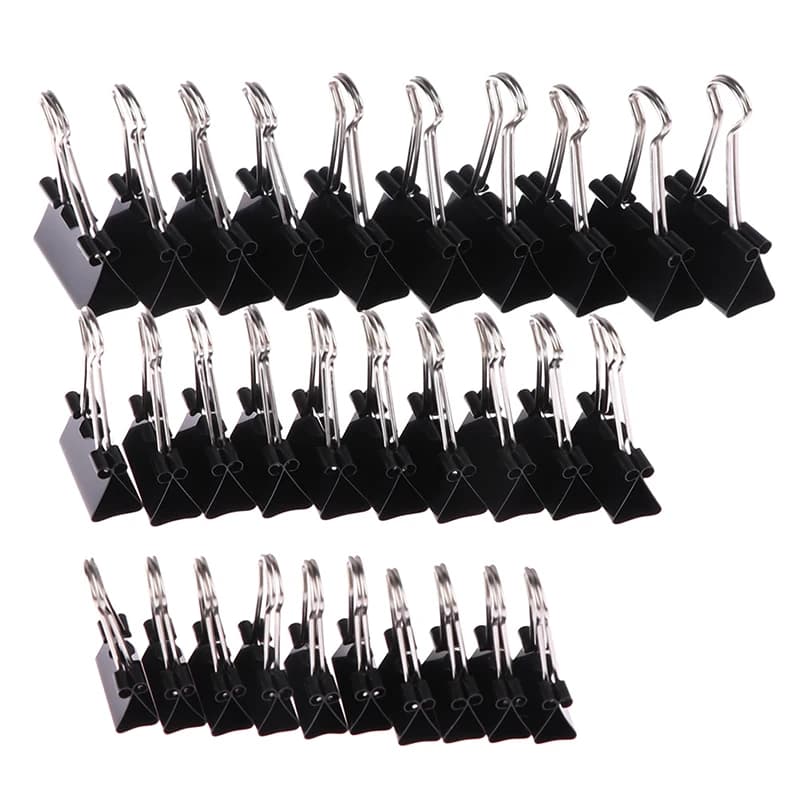10 pezzi 19 25 32 mm Clip per raccoglitori in metallo nero Note Lettera Graffetta per carta Clip di fissaggio per rilegatura