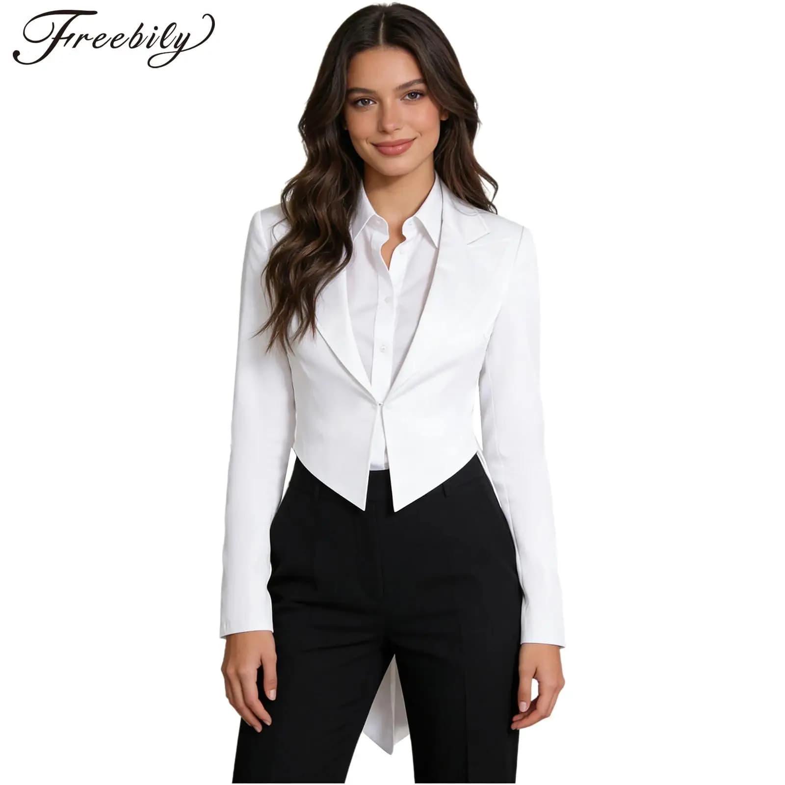 Donna Nightclub Cocktail Frac Cameriera Costume Cosplay Blazer Giacche Giacca a coda di rondine Cappotto da smoking Costume da ballo jazz