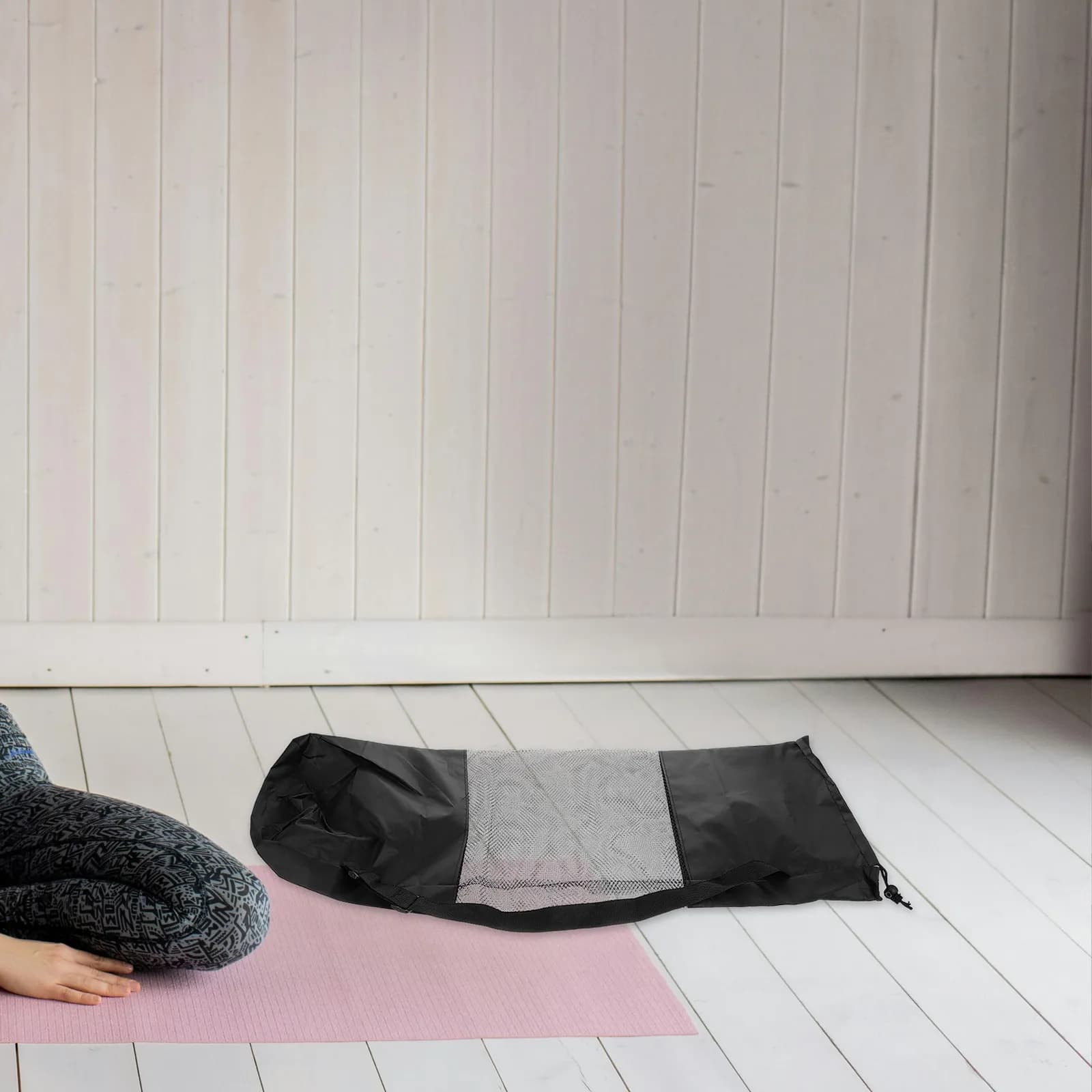 2 Pezzi Borsa a Rete per Tappetino Yoga in Tessuto Oxford Ispessito Traspirante, Organizer per il Trasporto di Tappetini Yoga, Borsa a Tracolla Grande per Fitness