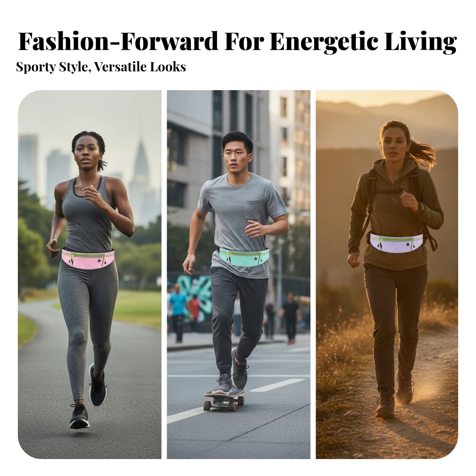 Running Waist Pack Double-Layer Storage Zippered Waist Pack Slim Running Belt Multiple Compartments Sports Accessory for Jogging