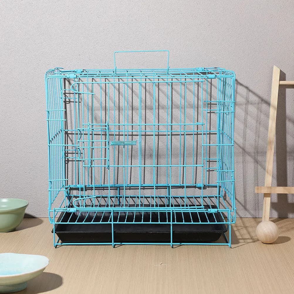 Elegante Gabbia in Filo Metallico per Gatti, Cani e Conigli, Struttura Robusta in Ferro, Trasportino Portatile da Viaggio, Design Ventilato, Confortevole e Sicuro