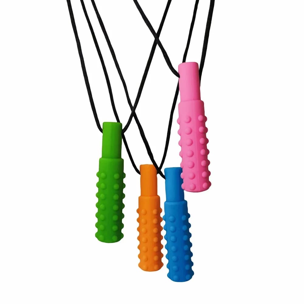 Collana Massaggiagengive in Silicone Resistente per Bambini, Ciondolo Ciuccio, Giocattolo Sensoriale da Masticare per la Cura del Bambino, per Autismo ADHD e Mordicchiamento