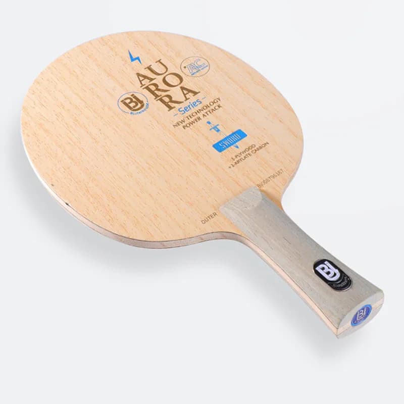 Blutenkirsche Ping Pong Blade, Ping Pong Rack with Single Long Handle, Ping Pong Paddle High Bounce, Quick Attack, ALC Blue