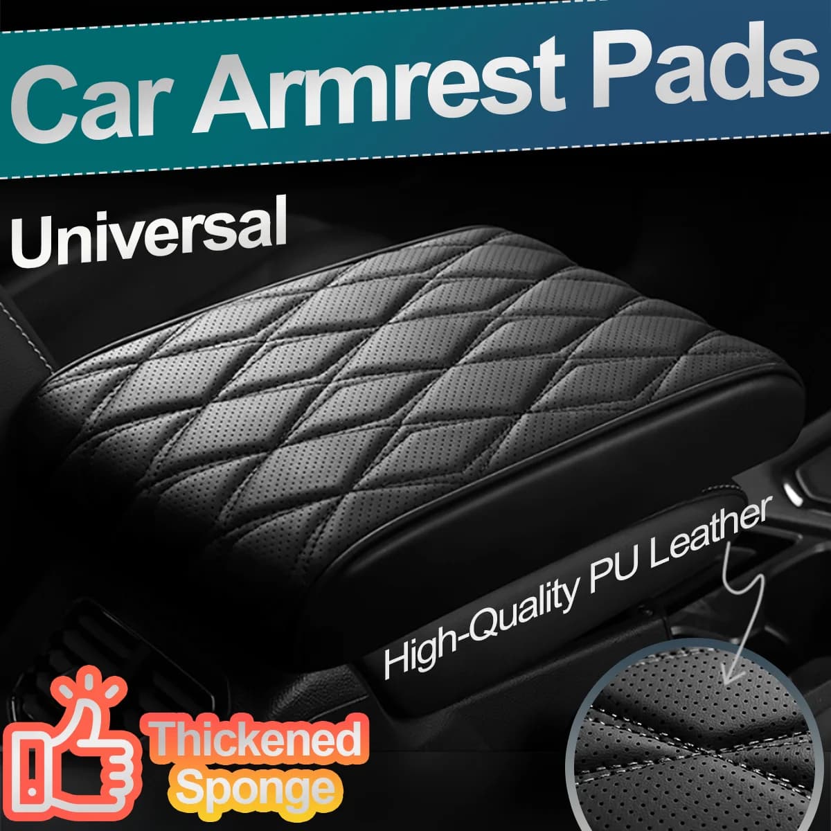 Tappetino universale per bracciolo per auto, console centrale in pelle PU, copertura in memory foam, cuscino per console centrale, tappetino rialzato