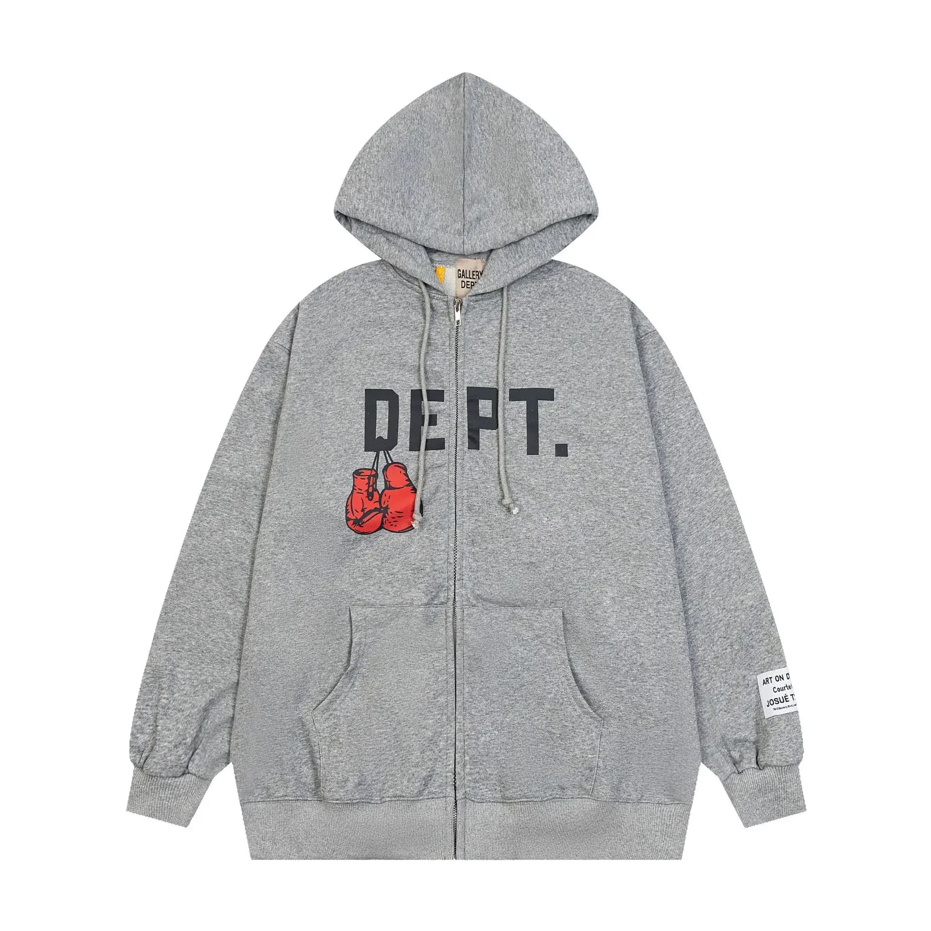 Dept Print Fashion Brand Letter Design Zip Oversized Hoodies Zipper Cardigan Hooded for Man and Women