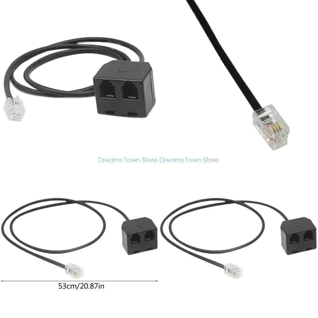 Cavo prolunga HX6A da 2 femmine a 1 maschio RJ9 4P4C Cavo prolunga nero per telefono