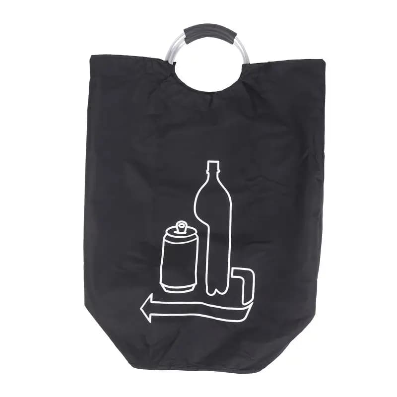 90L Folding Recycling Bin Aluminum Handle Large Capacity Storage Basket Wastewater Bottle Collector Bag 1PC