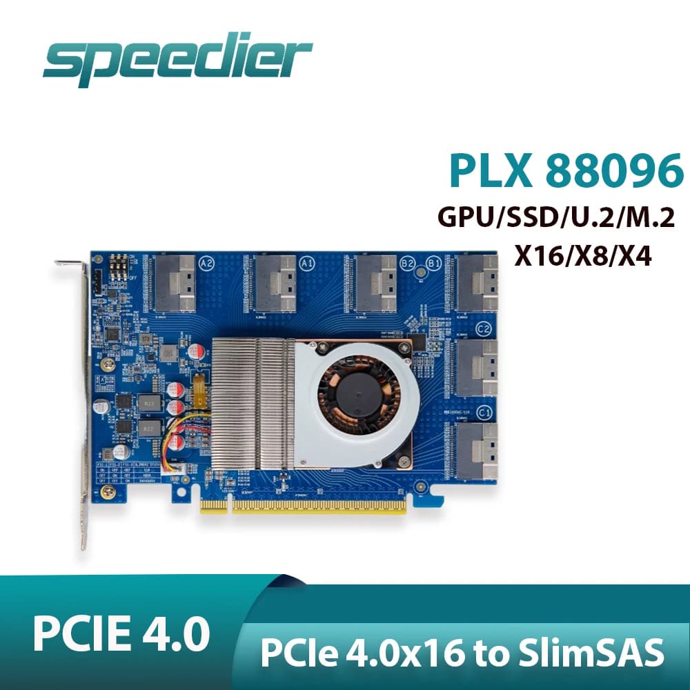 Scheda di espansione PCIe 4.0 X16 PLX88096 SWITCH per grafica esterna e disco rigido 8654 senza splitter per GPU SSD U.2/M.2 (compatibile con X16/X8/X4)