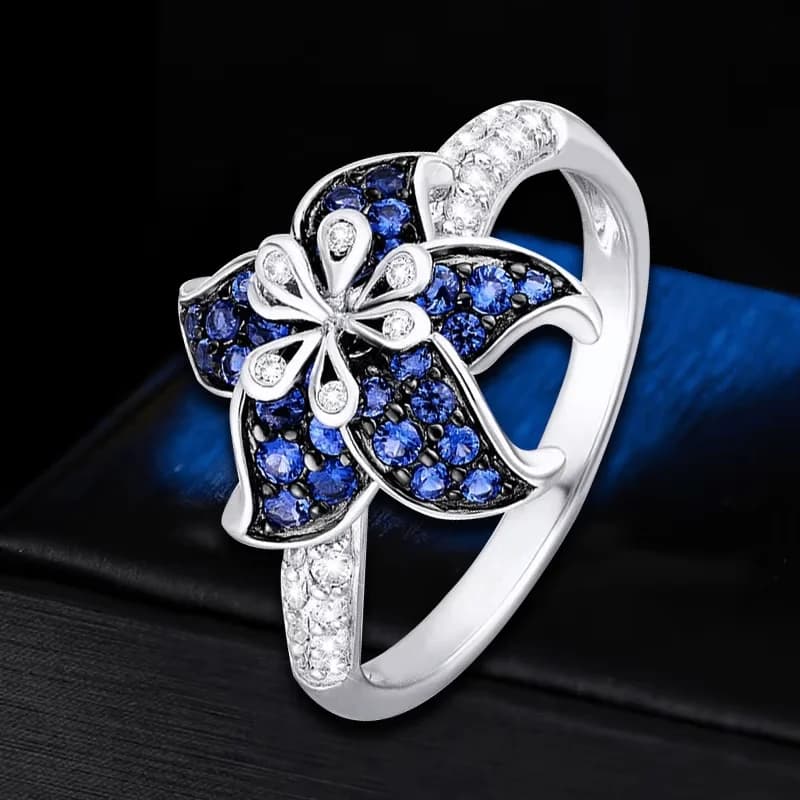 Anelli di Gioielleria alla Moda per Donne, con Zirconia Cubica, per Matrimoni e Fidanzamenti, Colore Oro Bianco, Spedizione Diretta