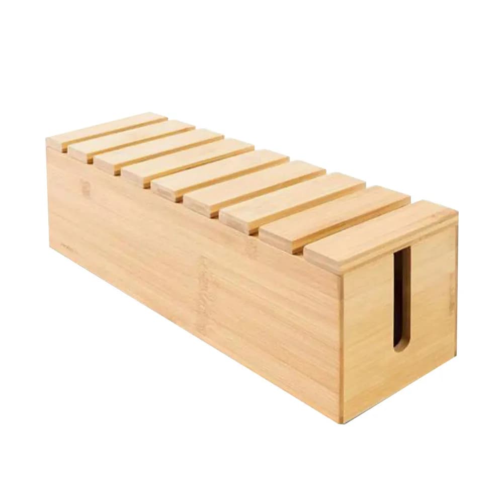 Organizzatore da Scrivania in Legno, Scatola per Cavi, Gestione Cavi e Prese Multiple, Porta Telefono per Ufficio e Casa