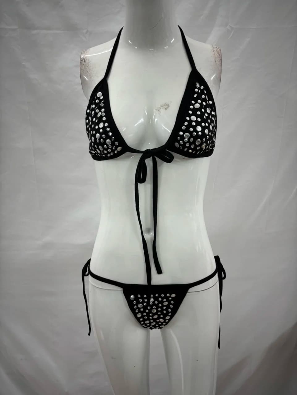 Top bikini sexy stampato gotico costume da bagno da donna top costume da bagno patch moda slim fit estate casual nicchia moda stile Y2k emo ragazza