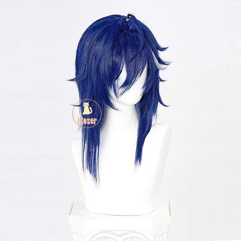 c'3,f\6;h'iCoser Genshin Impact Ororon Cosplay Wig Blue Short Hair Natlan Shoulder-length Halloween Party Women Role P7;b'9.j/2\