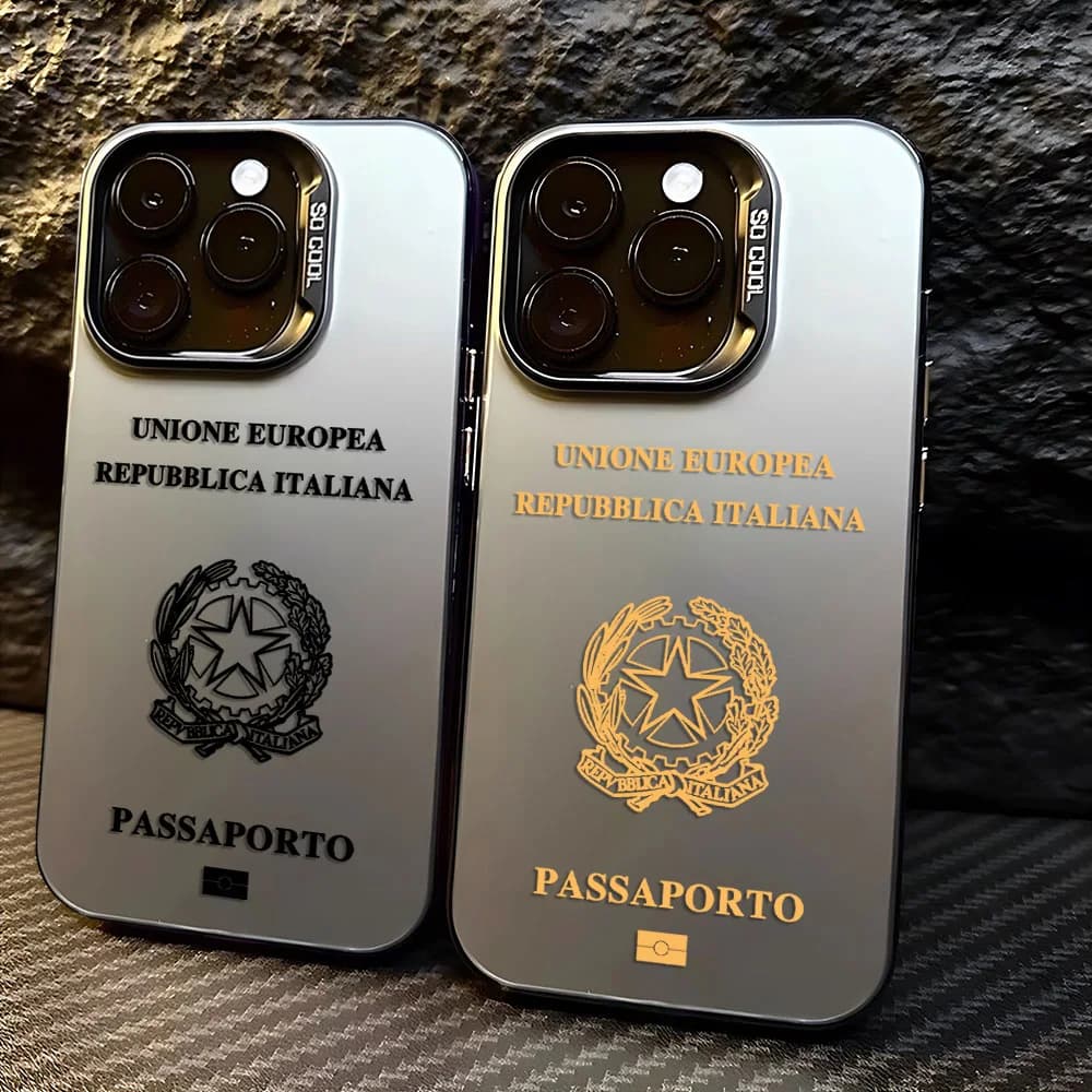 Italy Passport Phone Case For iPhone 17 16e 16 15 14 13 12 11 mini Pro Max X XR 8 7 Air Plus Anti Fall Matte Back Cover