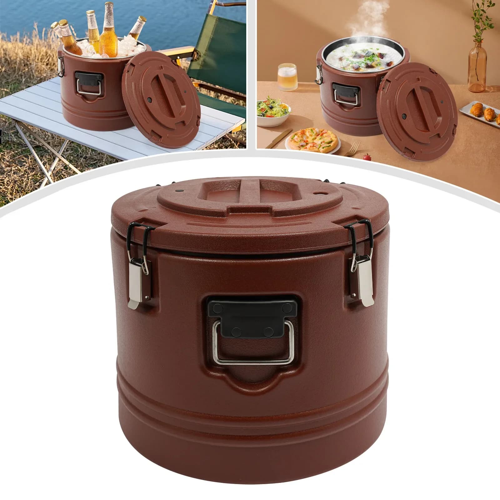 Porta alimenti termico commerciale - Contenitore per zuppe calda e fredda isolato da 30 litri (32 Qt) con coperchio contenitore per alimenti scaldavivande