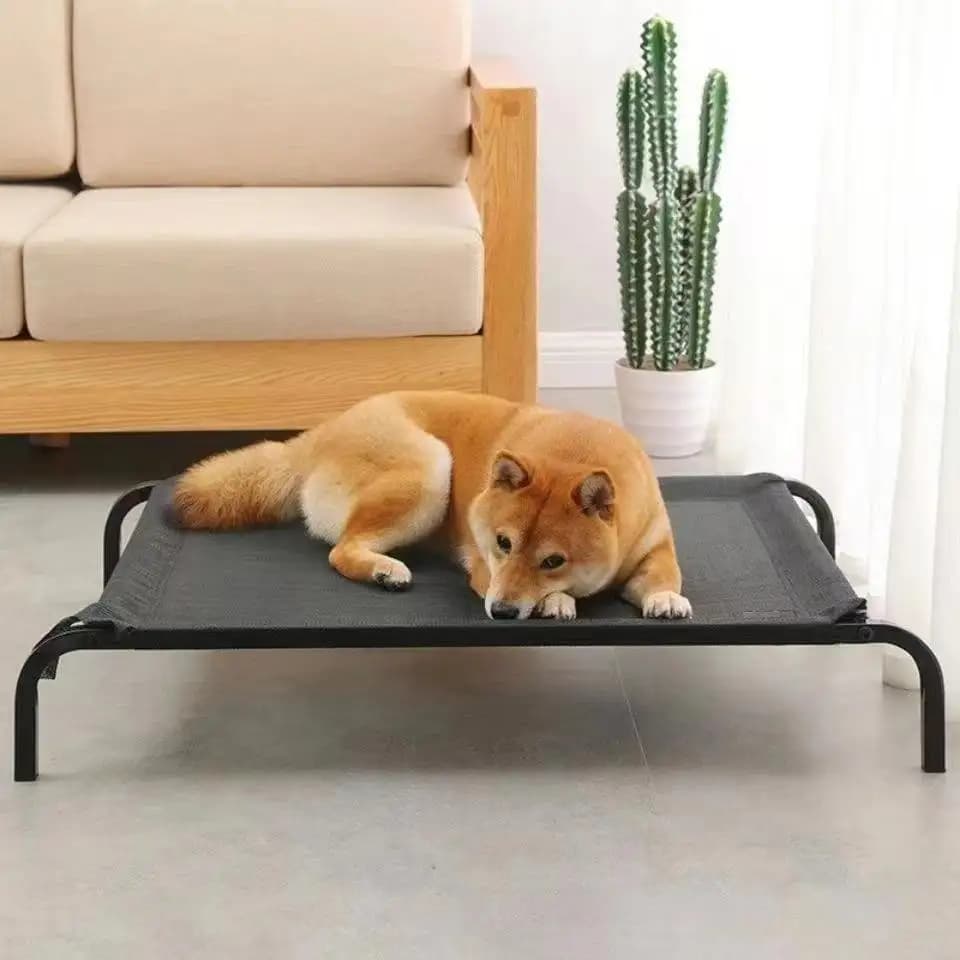 Cuccia Rialzata per Cani Estiva Traspirante in Rete, Lettino per Animali Domestici di Taglia Grande, per Campeggio e Viaggi, con Cuscino Rimovibile e Lavabile