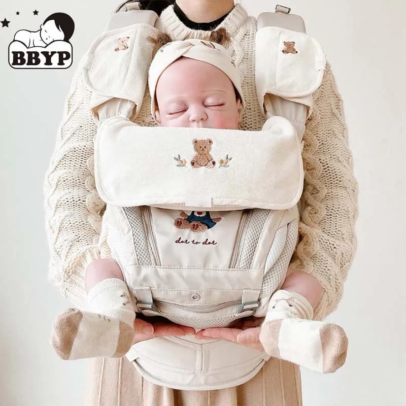 3 Pz/set Ins Corea Bavaglino Succhiare con Morso Petto Asciugamano Spalla Cotone Vita Sgabello Accessori Asciugamano Marsupio Saliva Tow
