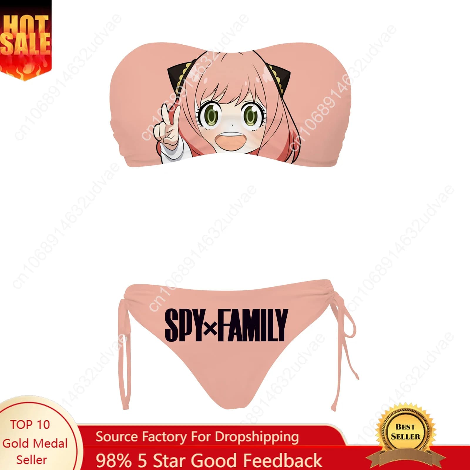 Women's SPY×FAMILY swimsuit, set two pieces with drawstring, customised swimsuits, pool party bikini, customizable beach clothing