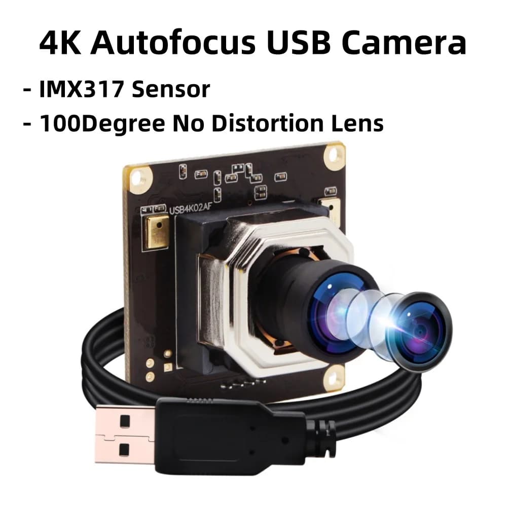 USB camera module ELP Autofocus 4K Ultra HD IMX415 Sensor USB wide-angle UVC Plug & Play for 3D printer, camera Lightburn