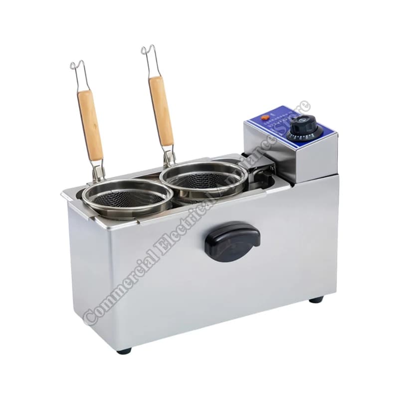 Macchina per cucinare noodle Fornello per pasta commerciale Desktop 2 fori per friggere Zuppa di noodle multifunzionale Fornello elettrico per noodle