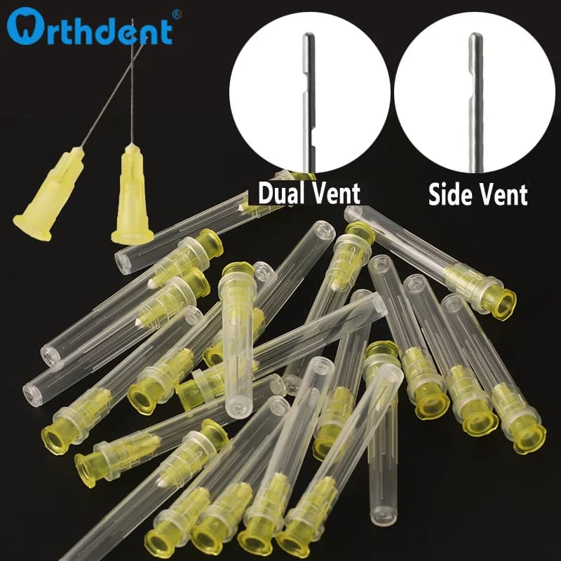 100 pcs dental endo irrigation needle tip radicular channel washing end closed vent 30g syringe tools for endodontic irrigation