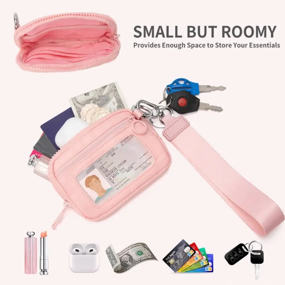 Porta carte da appendere in nylon moda multifunzione mini portafoglio multi-carta borsa portatile impermeabile piccola borsa quadrata da esterno