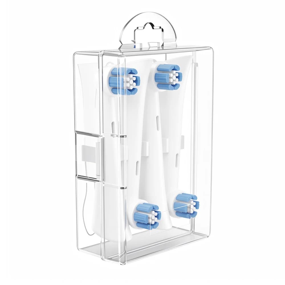 Dustproof box for toothbrush heads compatible with spare heads for Oral B, iO and Philips Sonicare