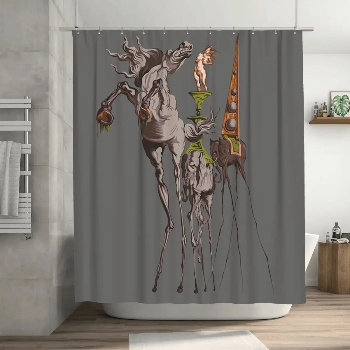 Tenda da doccia Dali's Temptation, tende da bagno impermeabili in poliestere con ganci