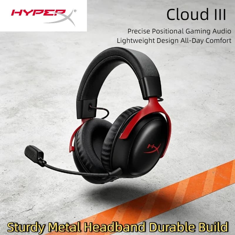 Cuffie da gioco cablate HyperX Cloud III con supporto microfono DTS Sound, software HyperX, cuffie da gioco USB per PS, Xbox, Switch, PC