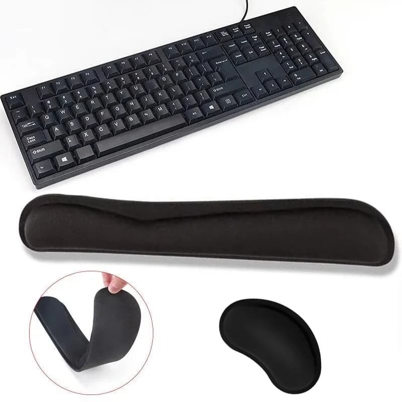 Tappetino per mouse con poggiapolsi per tastiera con supporto per il polso Tappetino per tastiera in memory foam Tappetino per mouse ergonomico per computer da gioco per ufficio