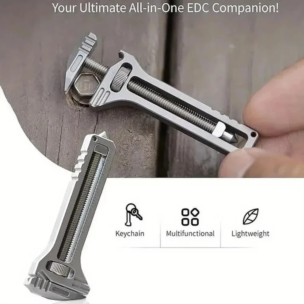 1 Pezzo Multi-Tool EDC Compatto, Attrezzo Portatile con Portachiavi, Coltello Tascabile, Cacciavite, Kit di Sopravvivenza per Campeggio