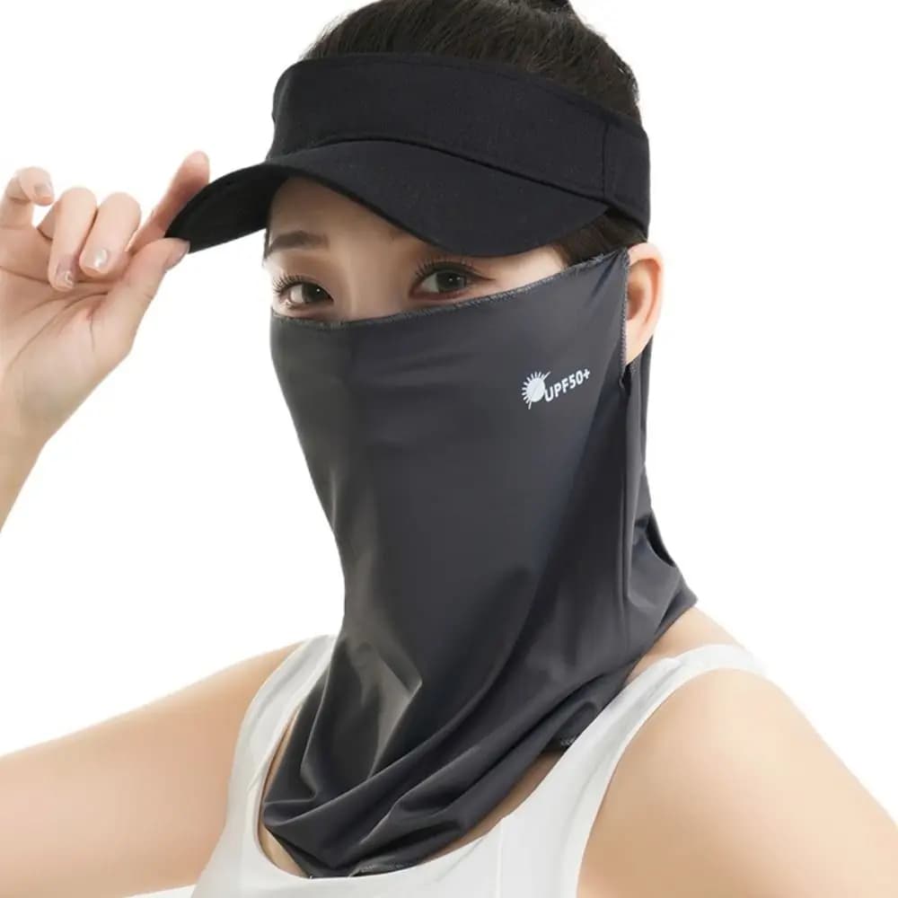 Maschera Viso Estiva in Seta Ghiaccio Traspirante con Protezione Solare, Velo Protettivo per Arrampicata e Pesca