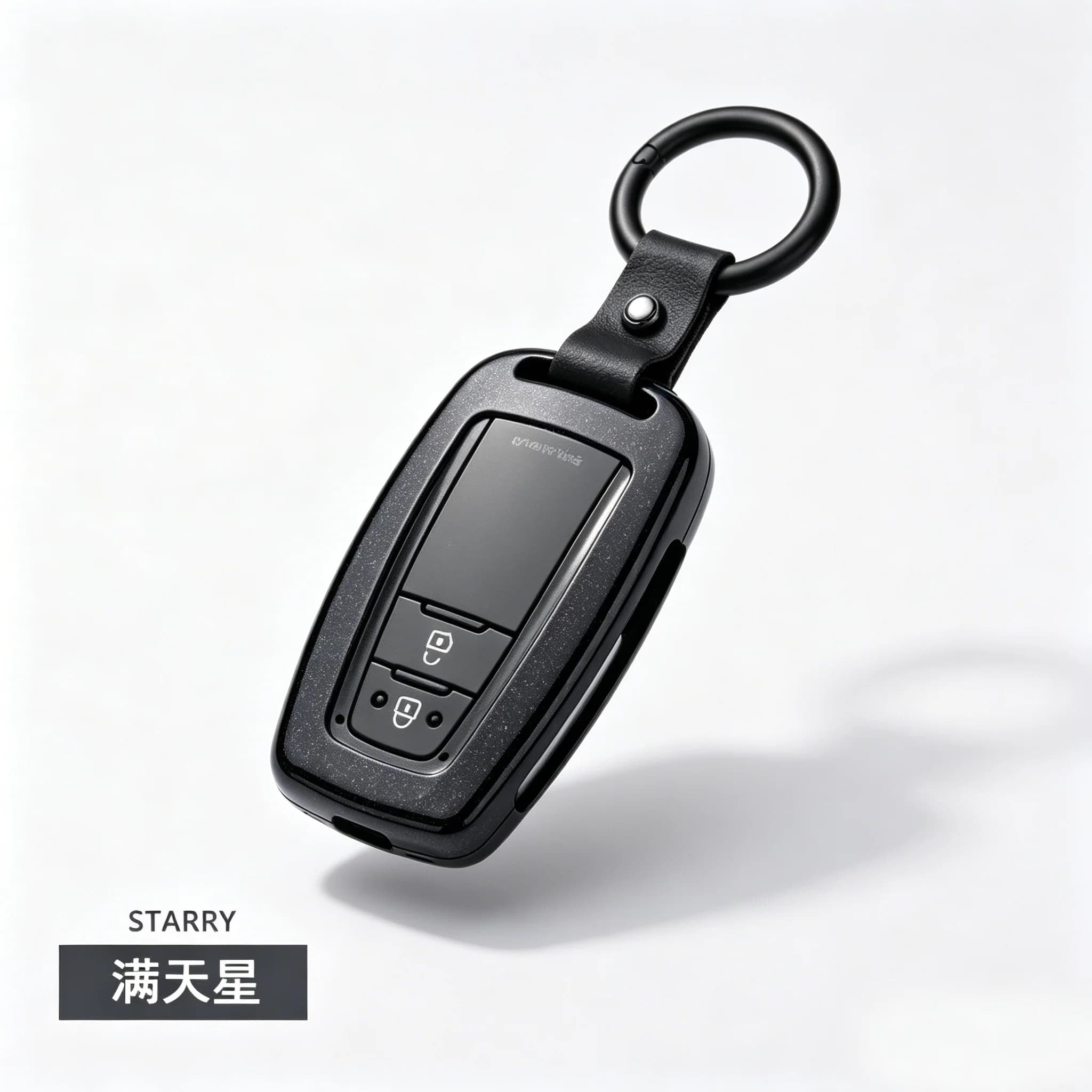 Cover per Chiave in Fibra di Carbonio con Effetto Stellato per Toyota 2018 Camry Prado C-HR, Custodia Protettiva per Chiave Intelligente con Portachiavi