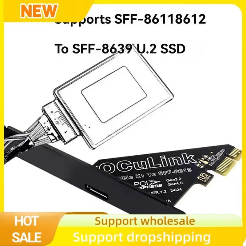 Scheda di espansione stabile Pcie 4.0 X1 a Oculink SFF8611/8612 a SSD SFF-8639 U.2 per scheda grafica esterna per Win/Linux