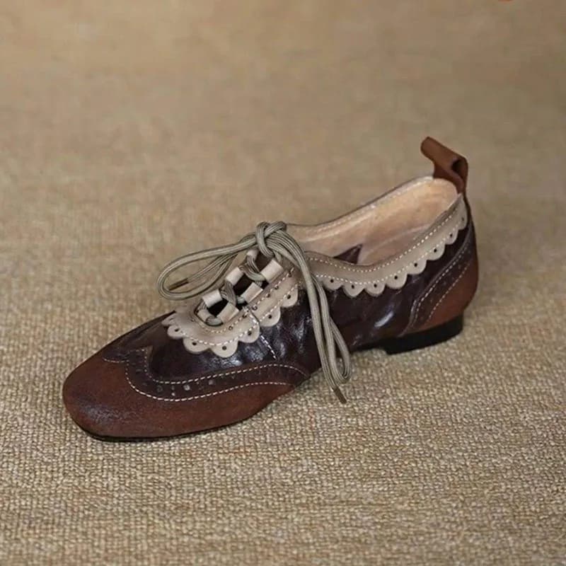 Retro 2026 Sue Women's Lace-Up Soft Sole Round Toe Comfort Single Shoes