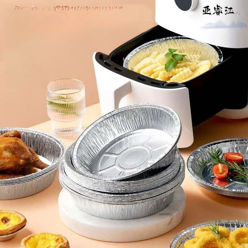 Carta da forno in alluminio per uso domestico, per separazione olio BBQ, rivestimento per teglia da forno e griglia barbecue, speciale per friggitrice ad aria