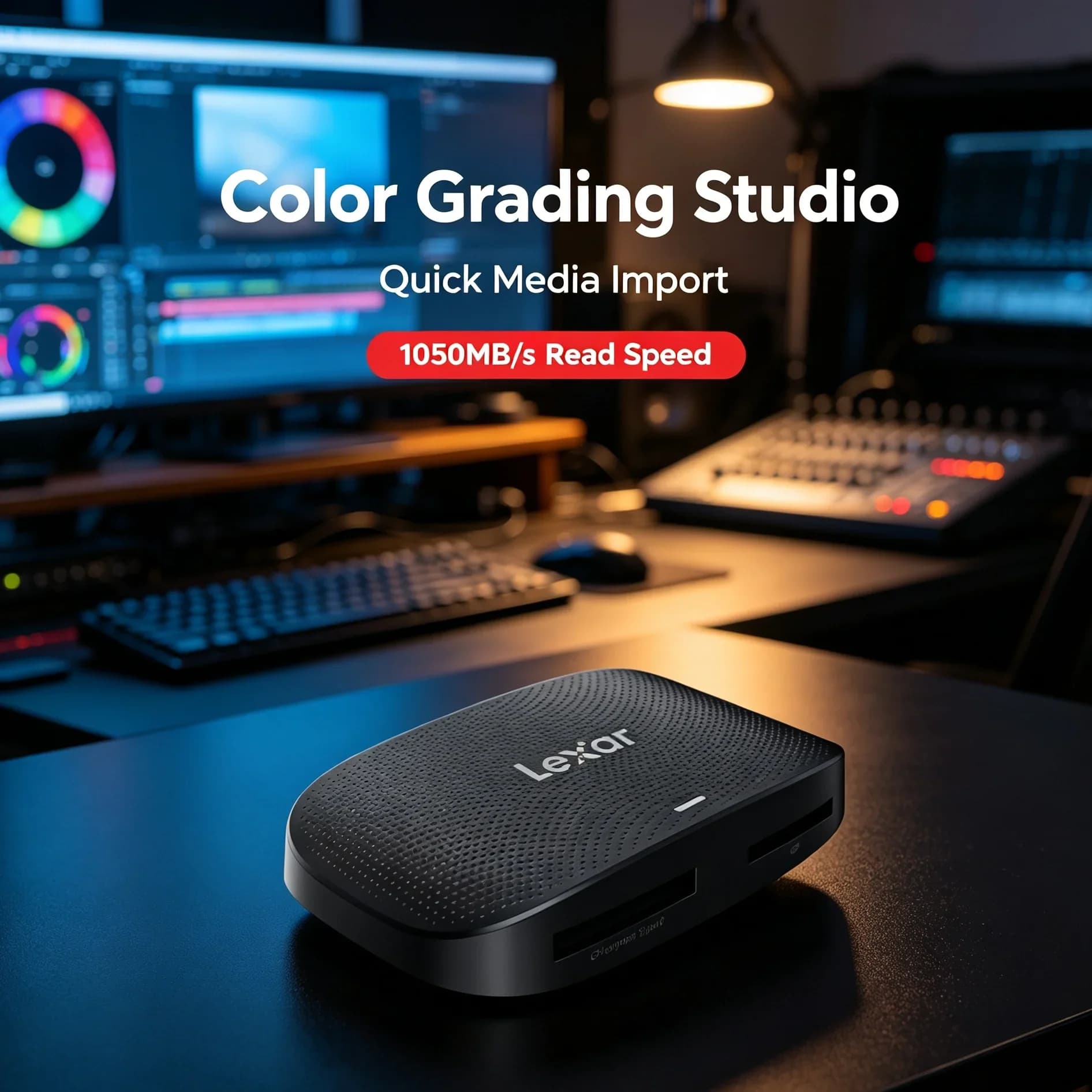 Lexar USB C to SD CFexpress Card Reader Type B UHS-II 3.2 Gen 2 10Gbps Dual Slot High Speed Memory Card Reader for Live Editing
