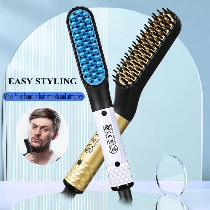 Piastra per Capelli Multifunzionale Professionale per Uomo, Spazzola Lisciante per Barba, Pettine Riscaldato, Miglior Piastra per Capelli