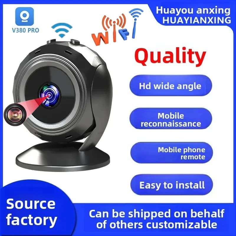 V380PRO 1080P Telecamera WiFi Obiettivo grandangolare wireless Visione notturna Telecamera IP di sorveglianza di sicurezza interna per negozio domestico App di facile installazione