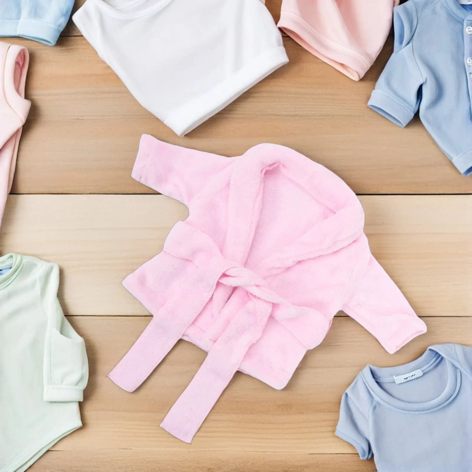 Baby Bathrobe Newborn Photo Outfit Pure Cotton Skin Friendly Quick Dry Bathing Suit for Infants Pink Size 0-1 Month Toddler