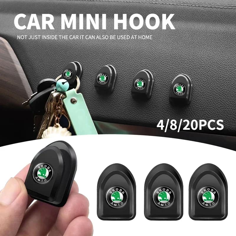 1/2/4 pezzi auto mini gancio di stoccaggio organizzatore buoni accessori interni per Skoda Octavia Fabia Kamiq Kapoq Kodiaq Rapid SCALA Superb