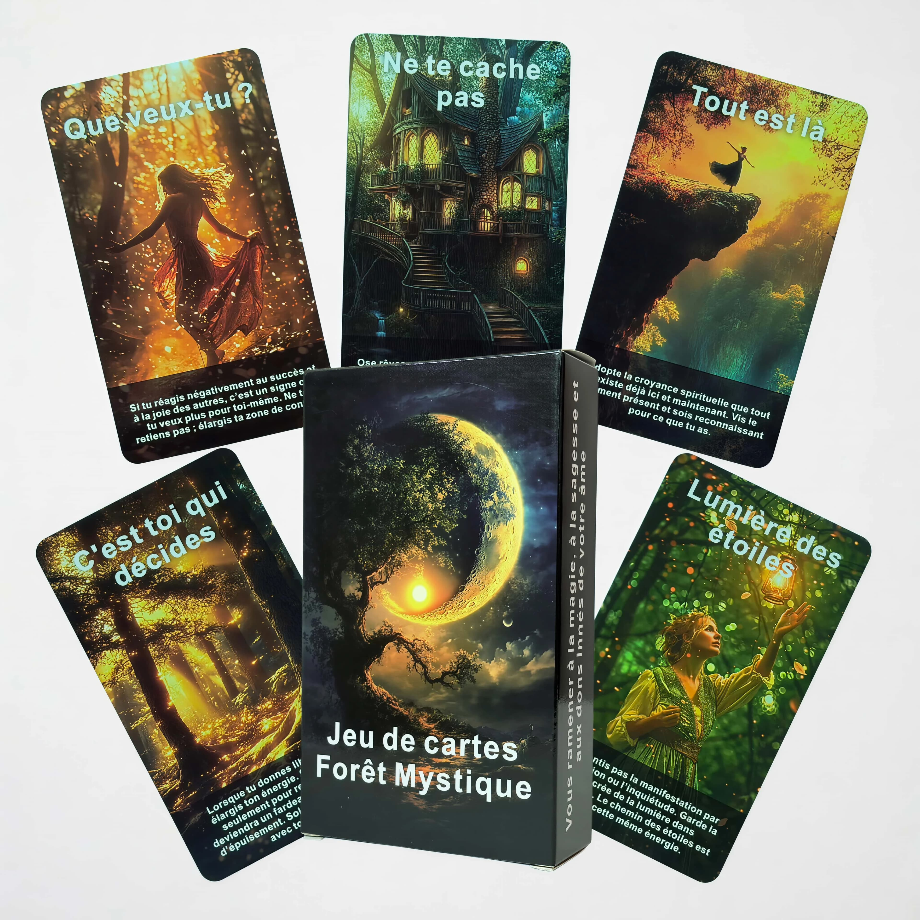 Set di carte Oracle della foresta mistica francese, serie Tarot da 56 carte, strumento di meditazione per la guarigione spirituale e il sollievo dall'ansia