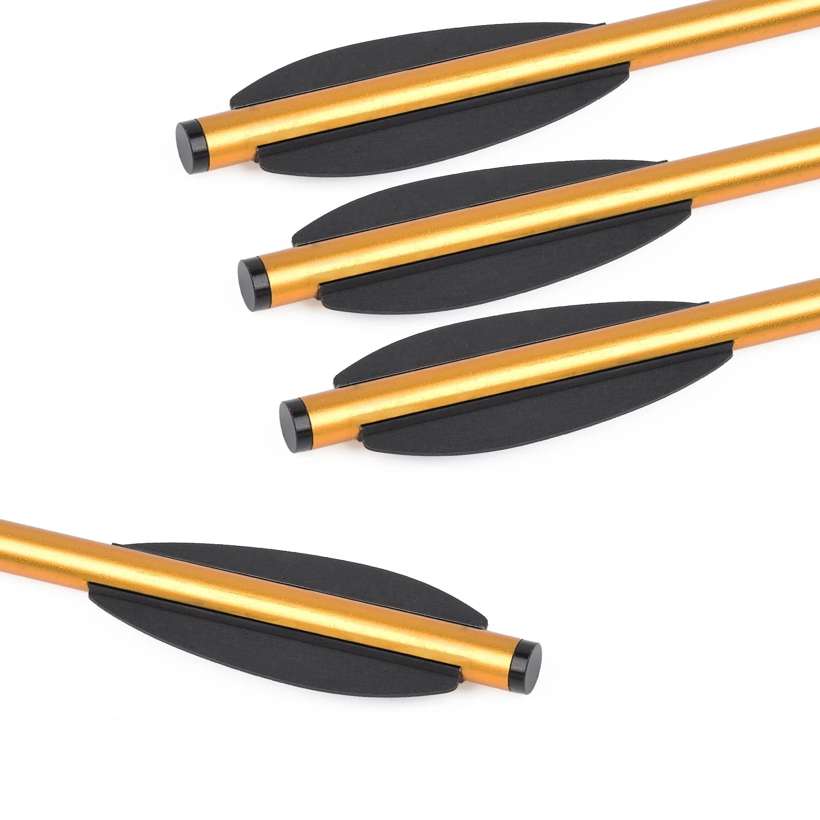 12Pcs 6.2 Inch Golden Aluminum Arrows with TPU Vanes, Suitable for Outdoor Target Shooting, Archery Replacement Arrows
