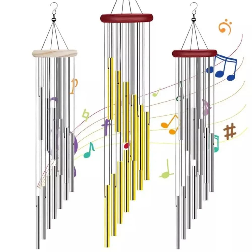 New 12 Tubes Wind Chime Hanging Ornament Courtyard Decoration Aluminum Tube Wind Chime Garden Decor Handmade Large Wind Chime