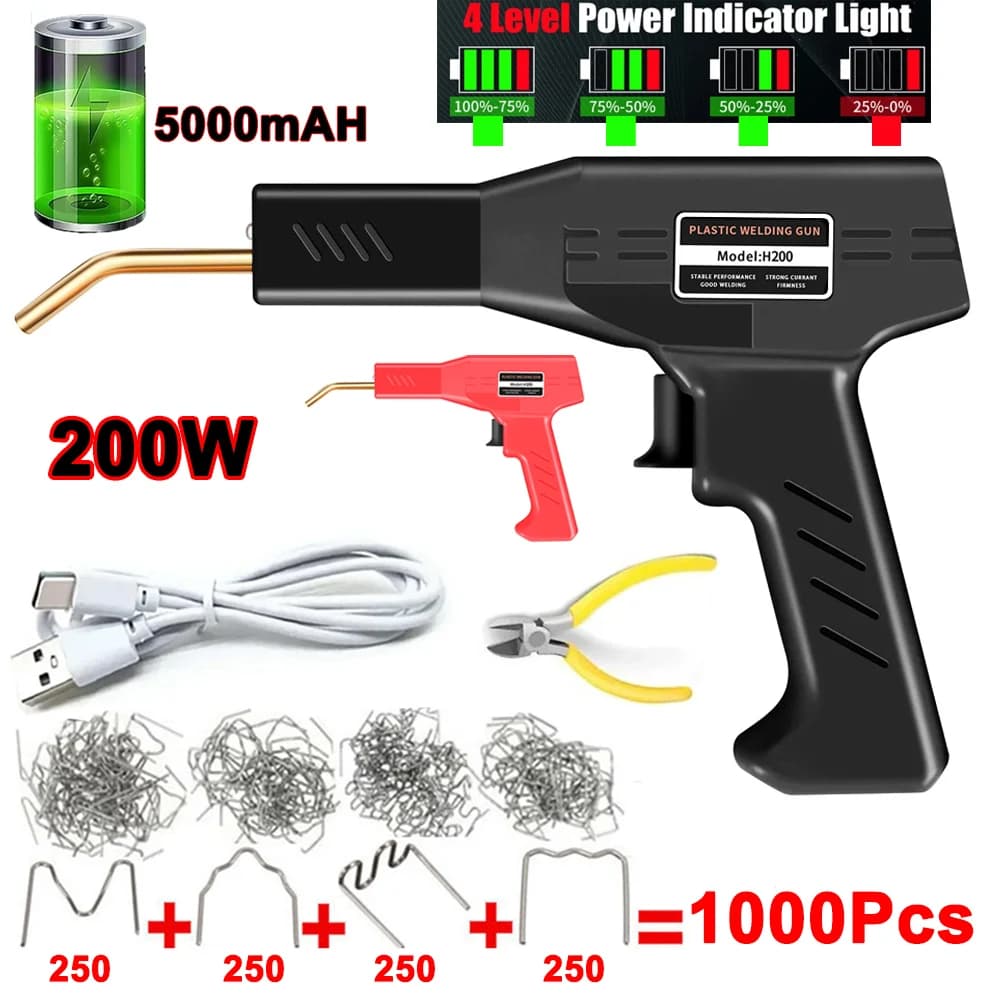 200 W/50 W Kit Plastic Welder 1000 Pz Hot Welding Equipment Instruments Bumper Auto Crepa Dent repair