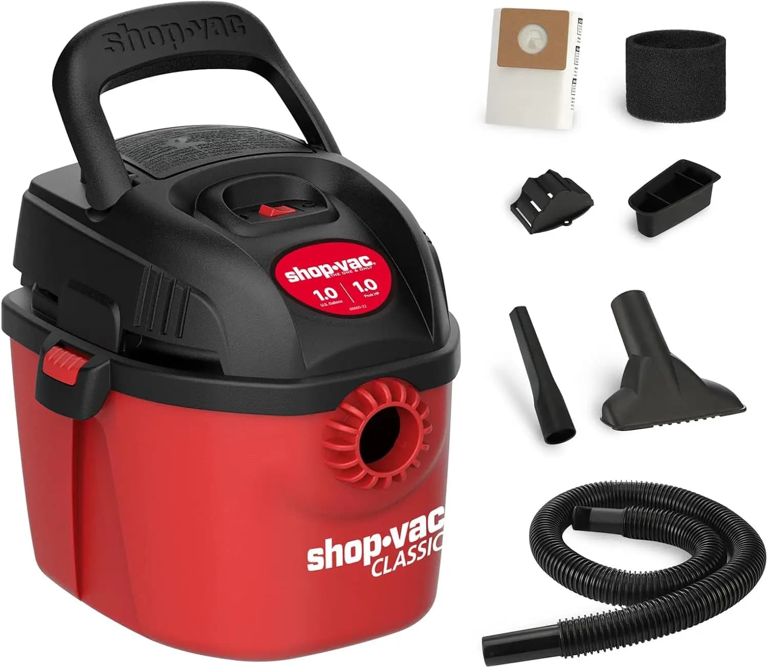 Aspirapolvere portatile umido/secco da 1 gallone con accessori, design compatto per casa e auto