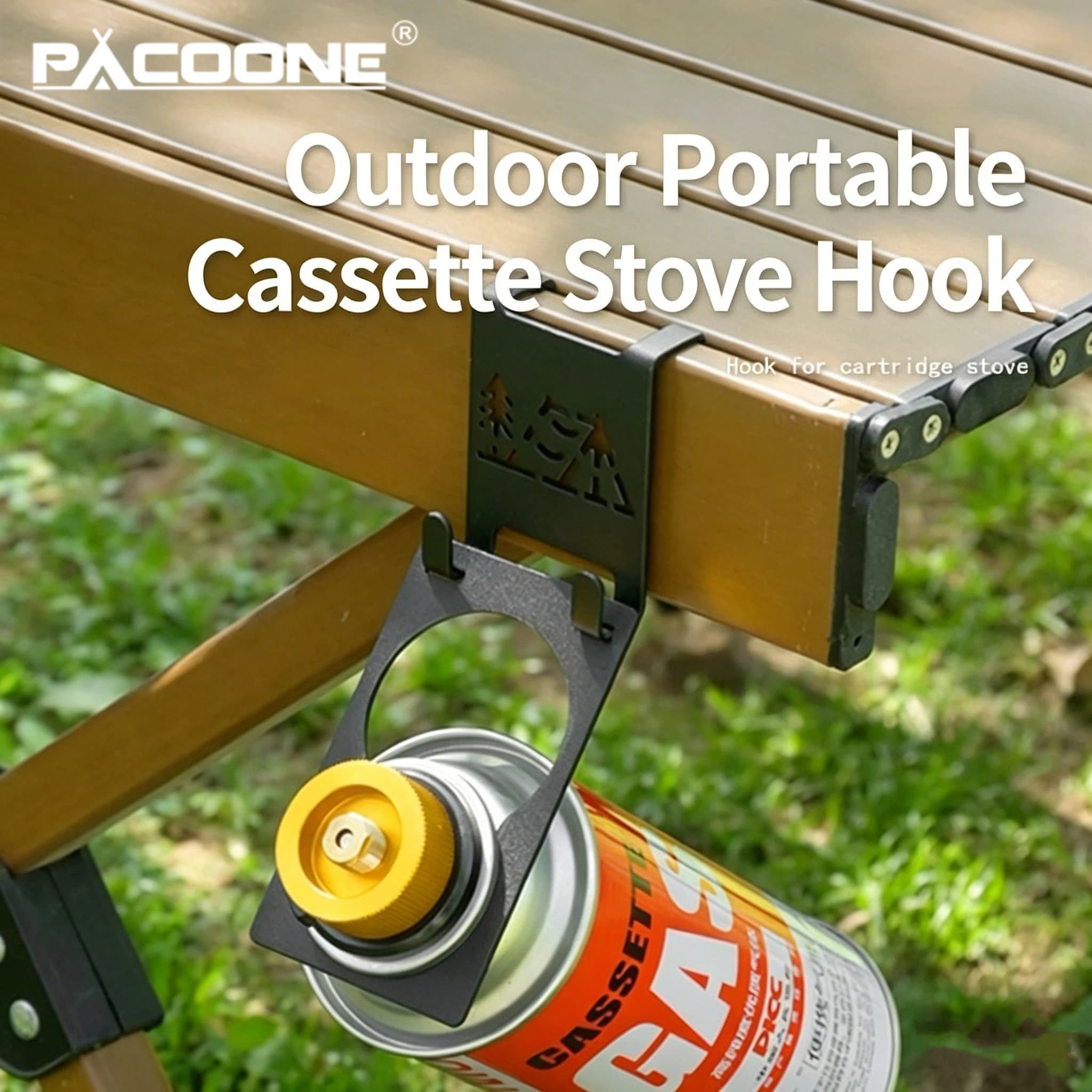 PACOONE Gancio per bombole di gas butano per esterni, resistente, portatile, per fornelli da campeggio e accessori da viaggio