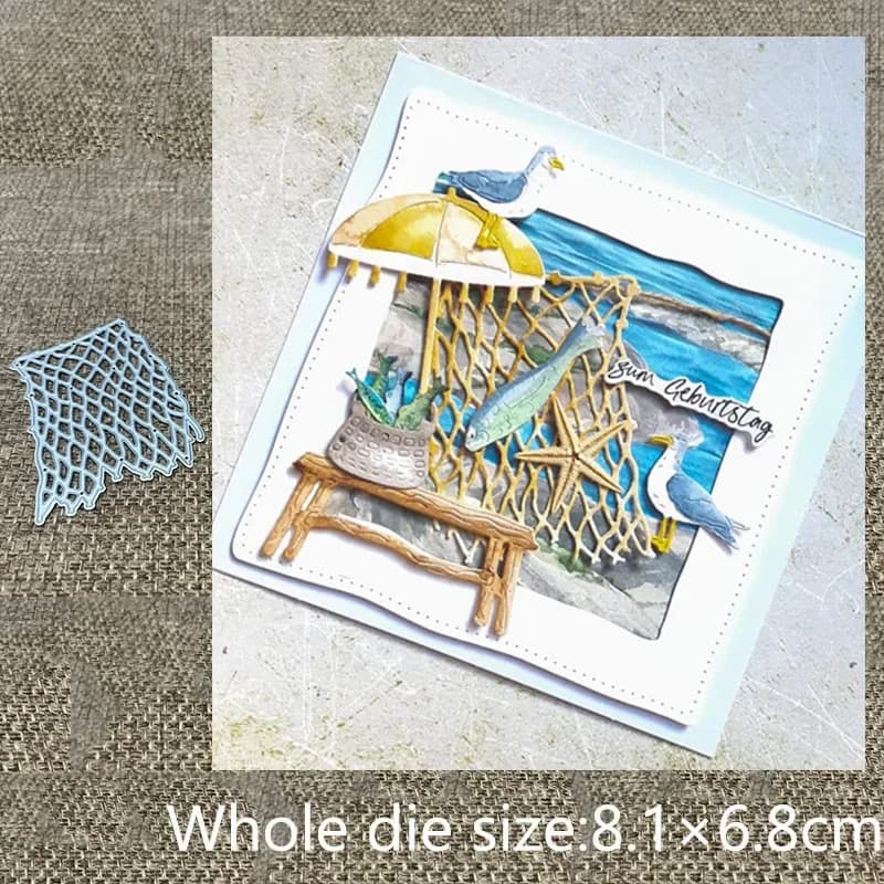 XLDesign Stampo in metallo per stencil, fustella per decorazioni a rete da pesca, fustella per scrapbook, per album, carta, artigianato, goffratura