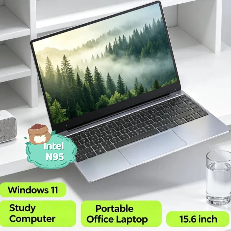 Laptop Intel N95 ad Alta Velocità, Grande Memoria, Risposta Rapida, Notebook per Viaggi d'Affari, 15.6 Pollici Ultra Sottile e Leggero